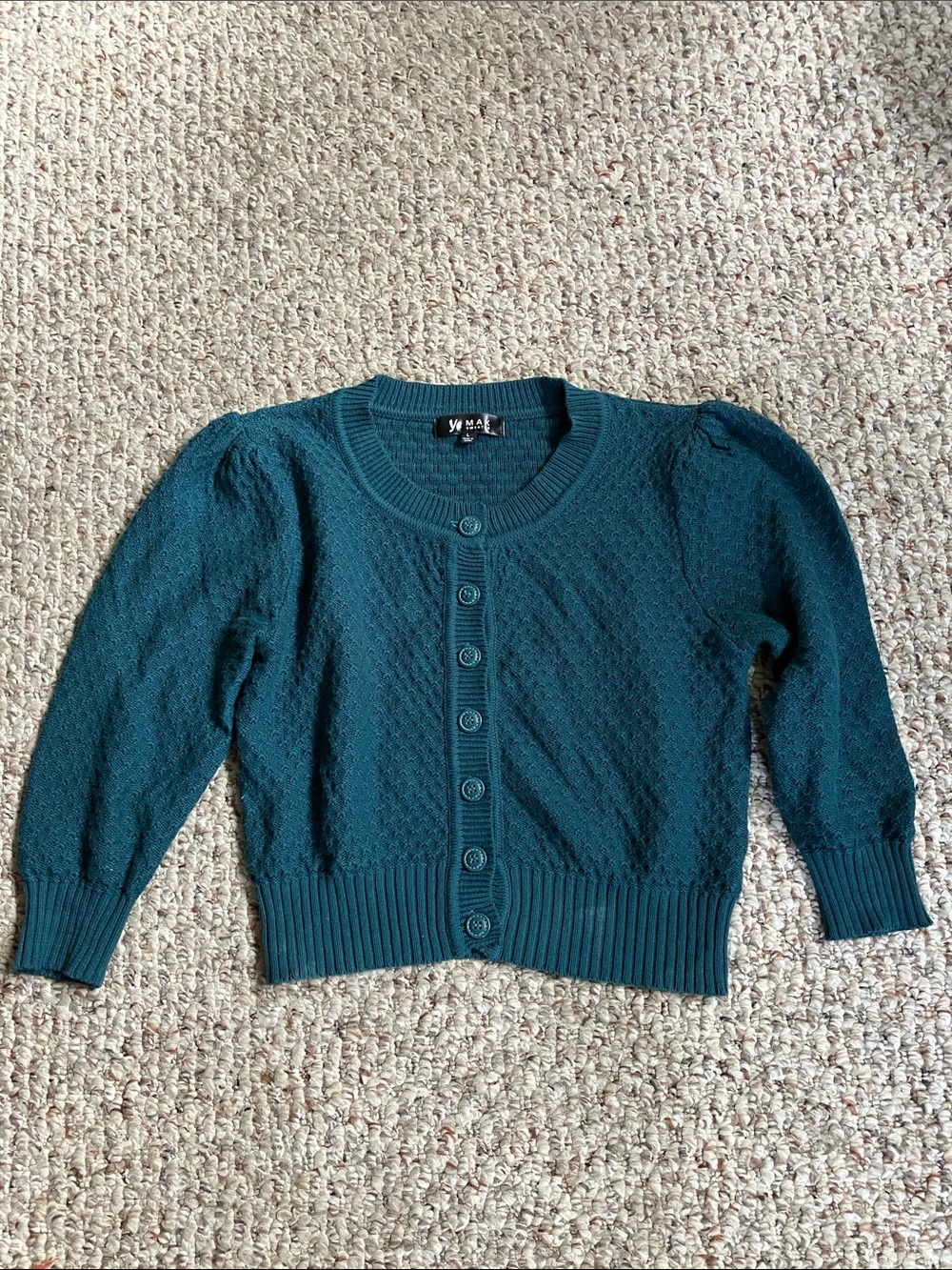 Teal Button-Front Sweater
